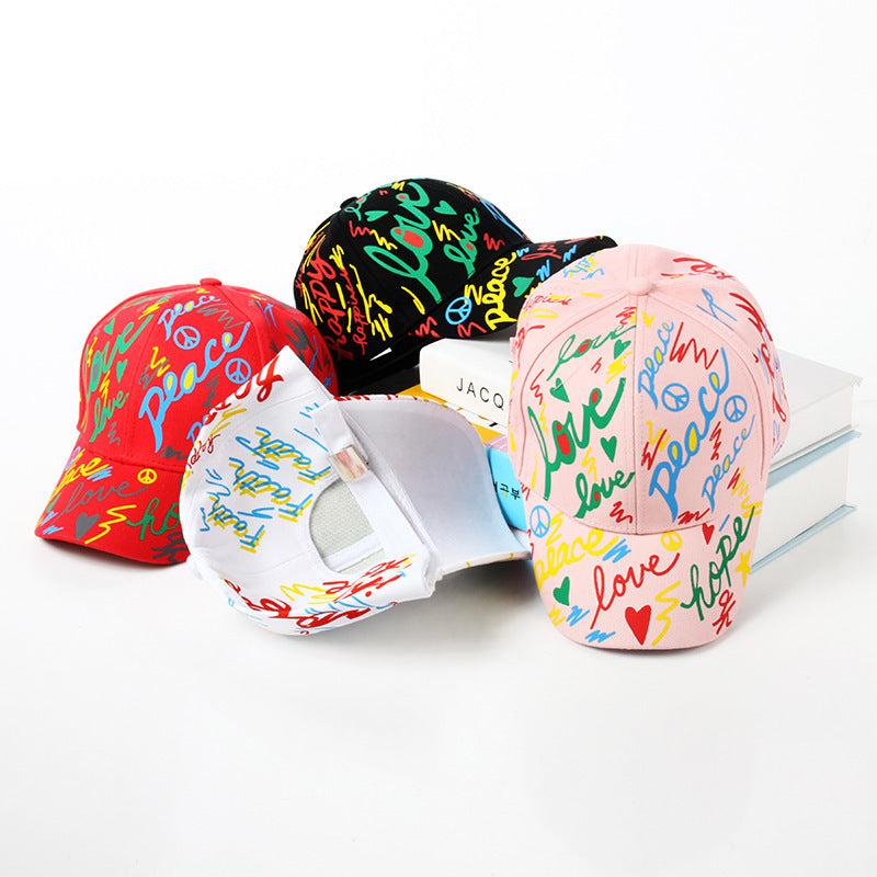 Kids Casual Graffiti Baseball Hat