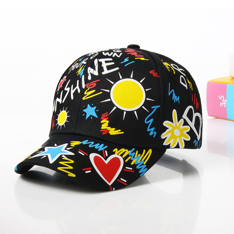 Kids Casual Graffiti Baseball Hat